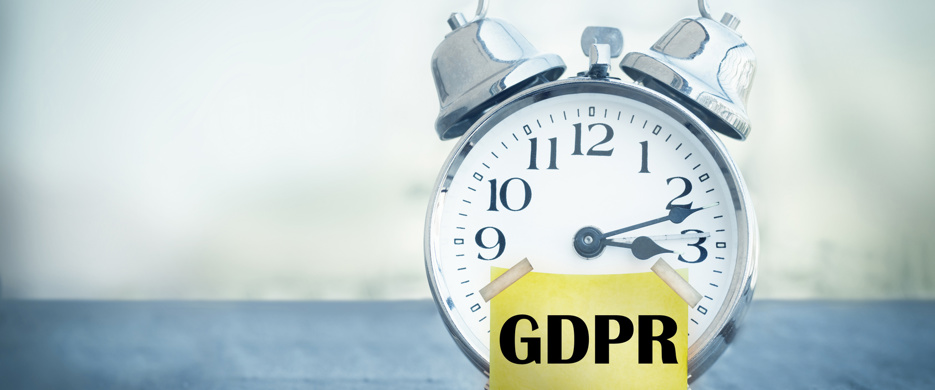 clock with GDPR sticker