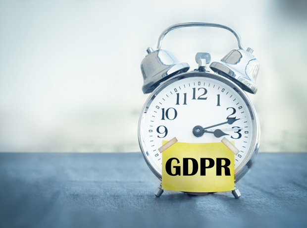 clock with GDPR sticker