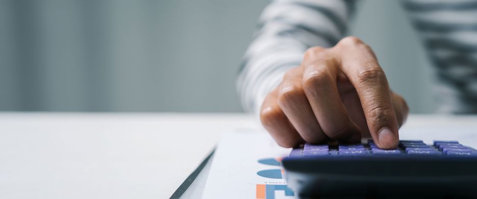 Person using a calculator