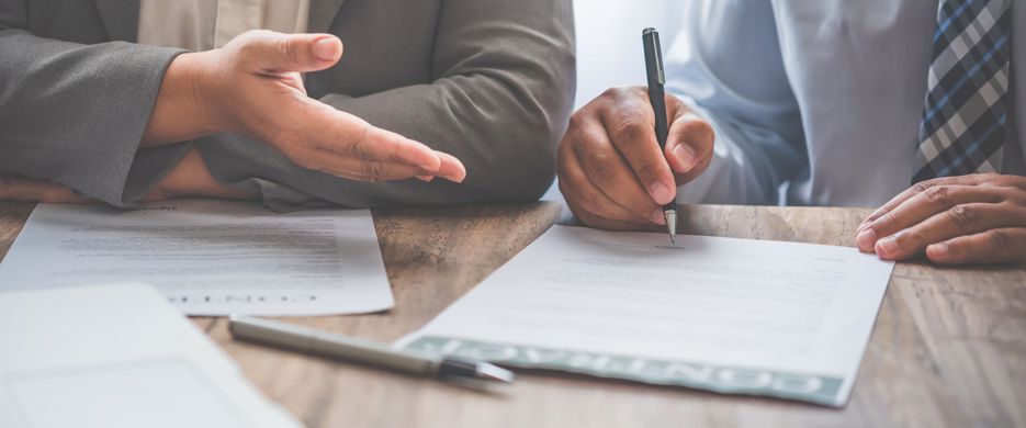person signing document