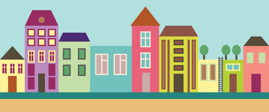 row of houses graphic
