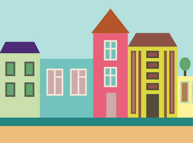 row of houses graphic