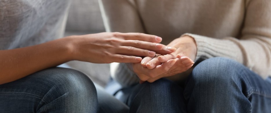 Someone holding another person's hand