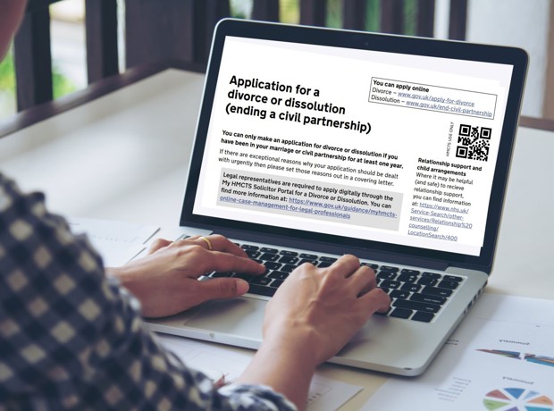 application for divorce page grab