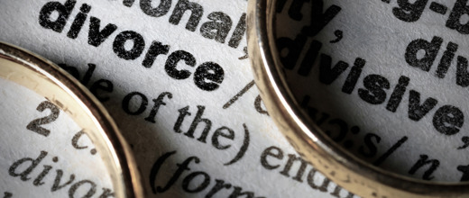 Divorce definition with rings sitting on top